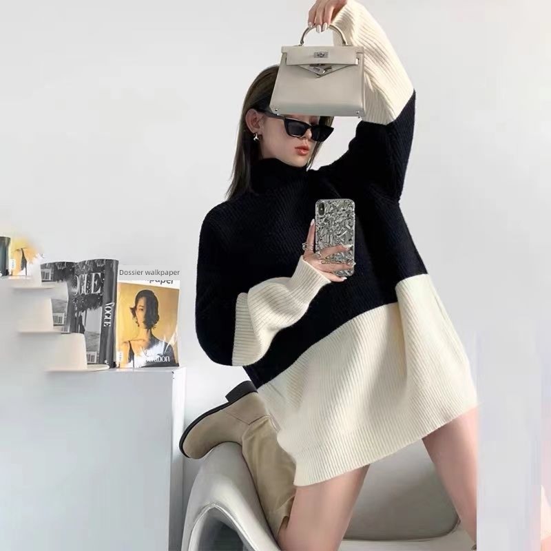 200 Jin High collar easy Plus Size ma'am sweater