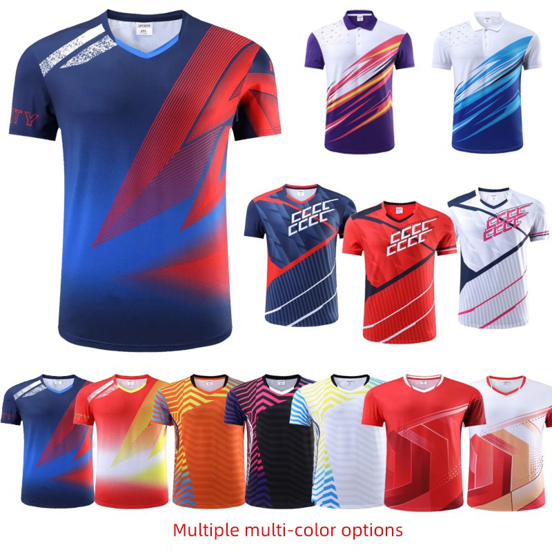 Men's and women's money Short sleeve summer breathable run Badminton wear