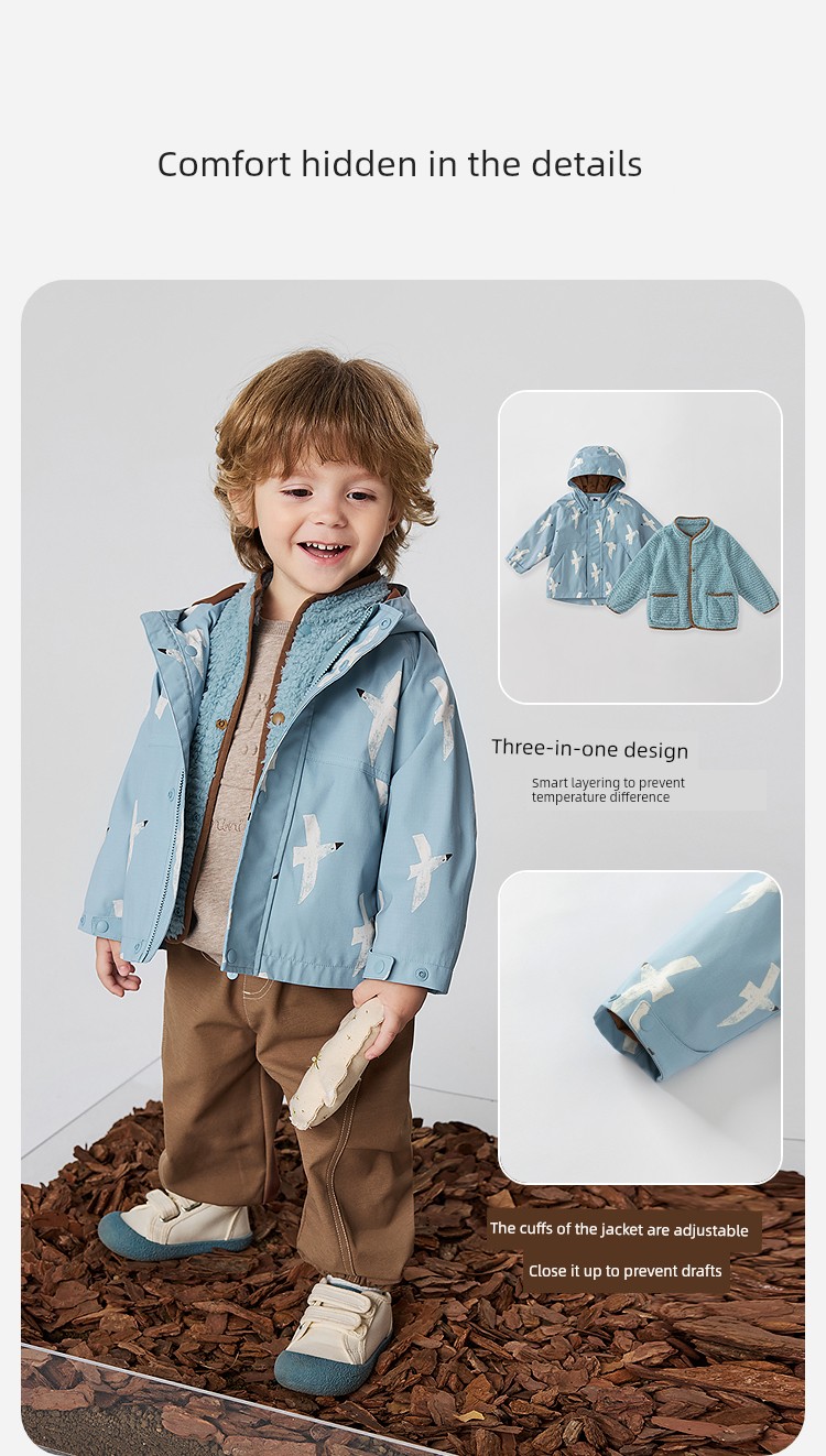 [Courage Soft Leather] Mini Bala Boys and Girls Children's Jacket Water-Repellent Plush Inner Lining Three-In-One 2026 Autumn — 10