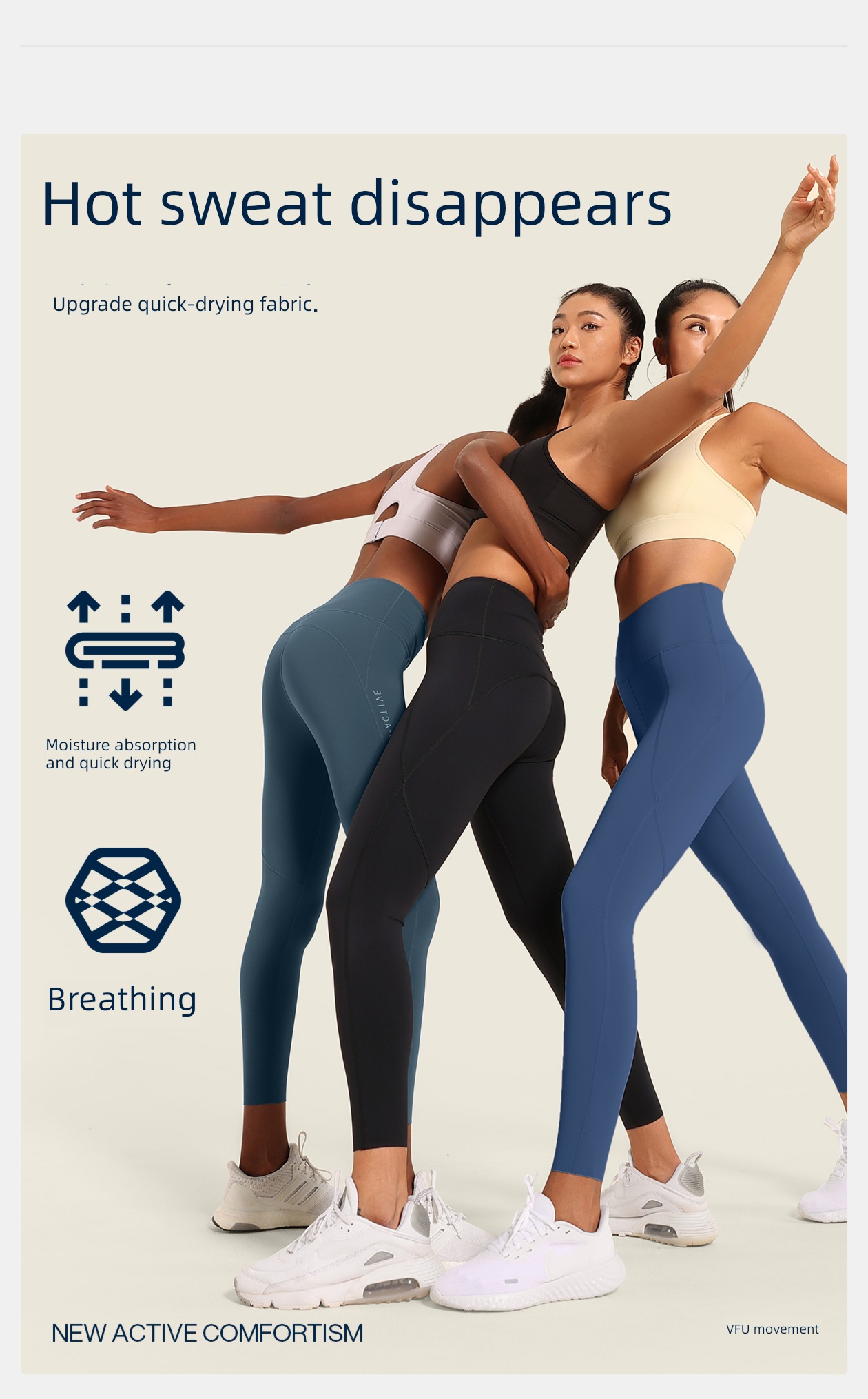 VfU Aerobics High waist The abdomen Buttock lifting Autumn and winter Fitness pants