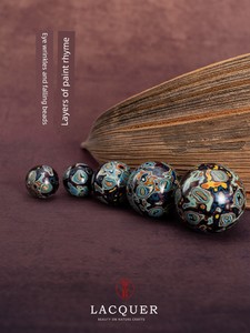 Natural Lacquer Single Beads from the Winter Official Department, Traditional Crafts Necklace Accessories, Bracelet Craf