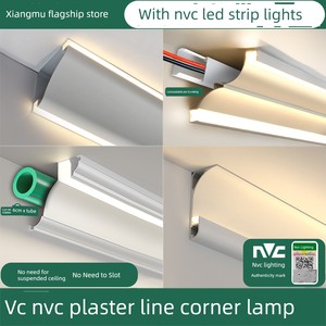 Ceiling-Free Luminous Plaster Line Light Bar Living Room Ceiling Crown Moulding-Type Light Strip Open-Mounted Corner Cor