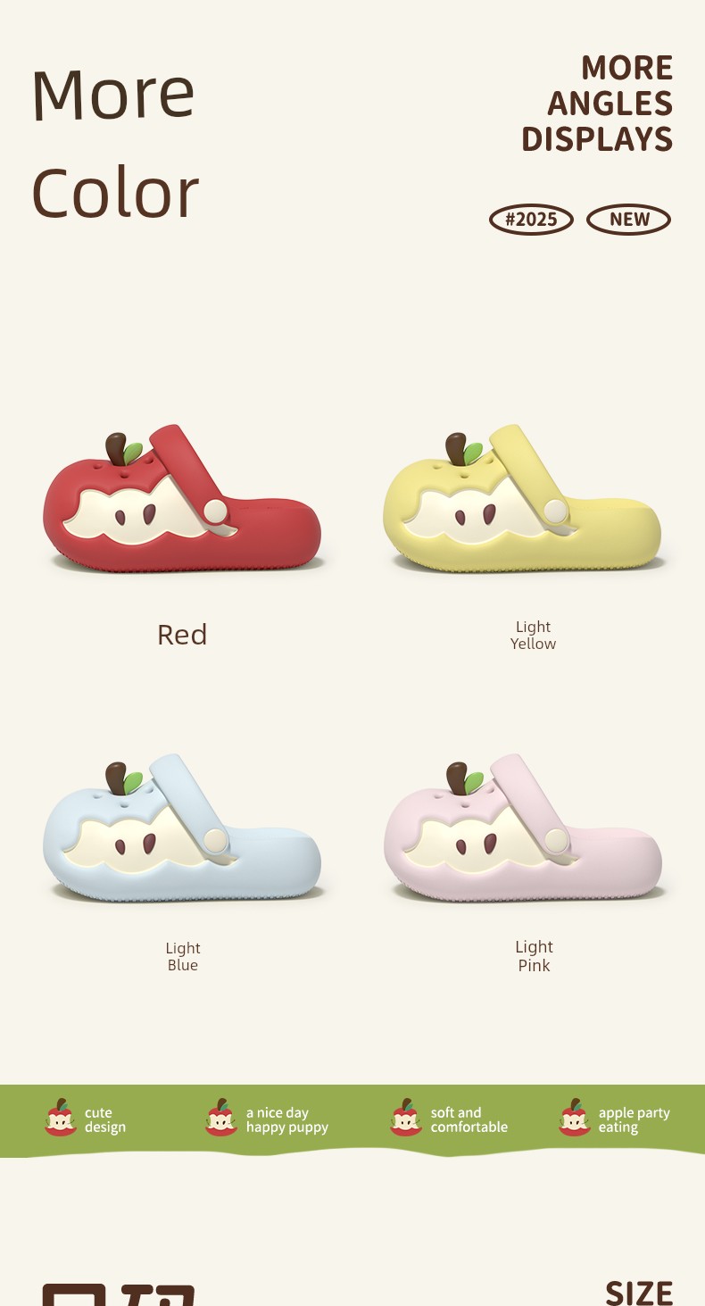 Chedoir Apple Kidsren's Clogs for Boys and Girls Summer 2026 New Style Non-Slip Kidsren's Toe-Toe Slippers for Outdoor Wear — 12