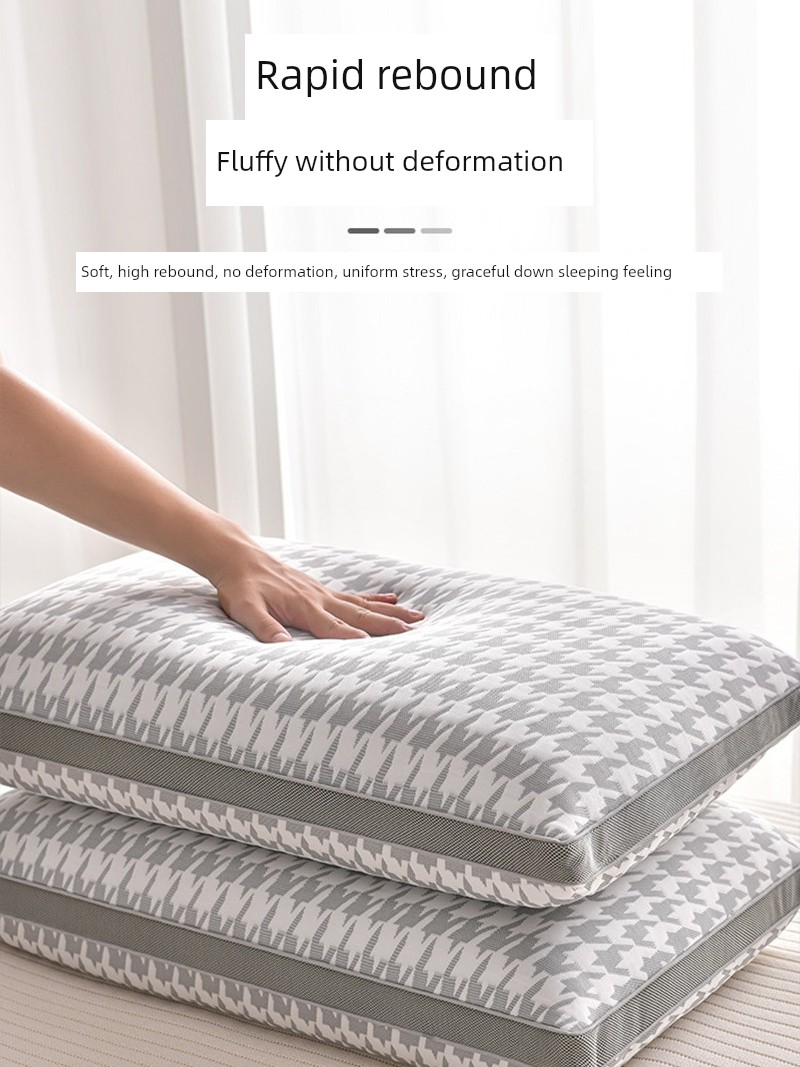 Houndstooth Neck Protection Super Soft Student Male and Female Full Head Pillow