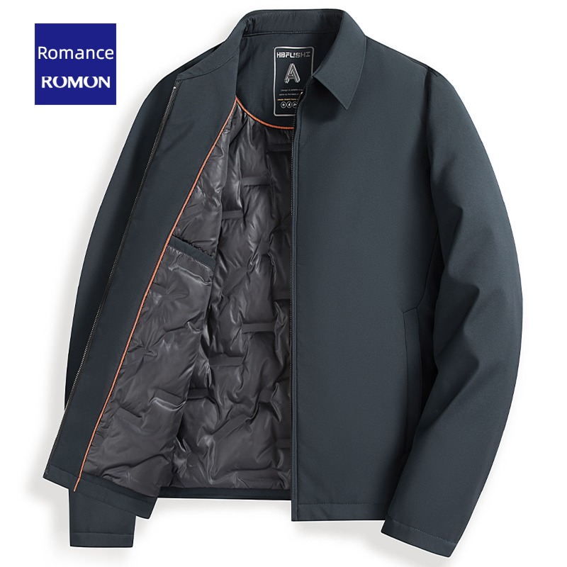Romon have cash less than that is registered in the accounts Middle aged and elderly Lapel Dad Costume Down Jackets