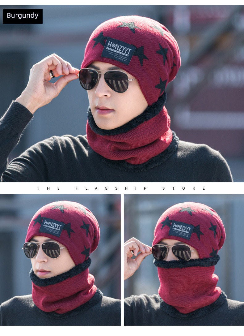man winter Cold proof Plush Neckline Cycling Hat