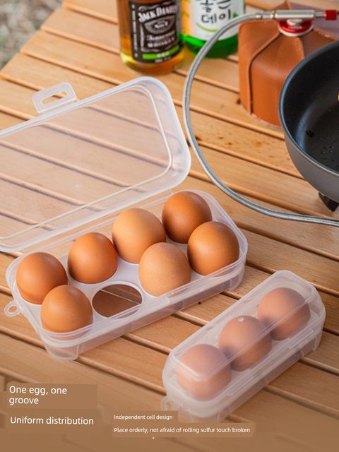 户外鸡蛋收纳盒带蛋托防震便携透明塑料盒8格4格3格美妆蛋包装盒