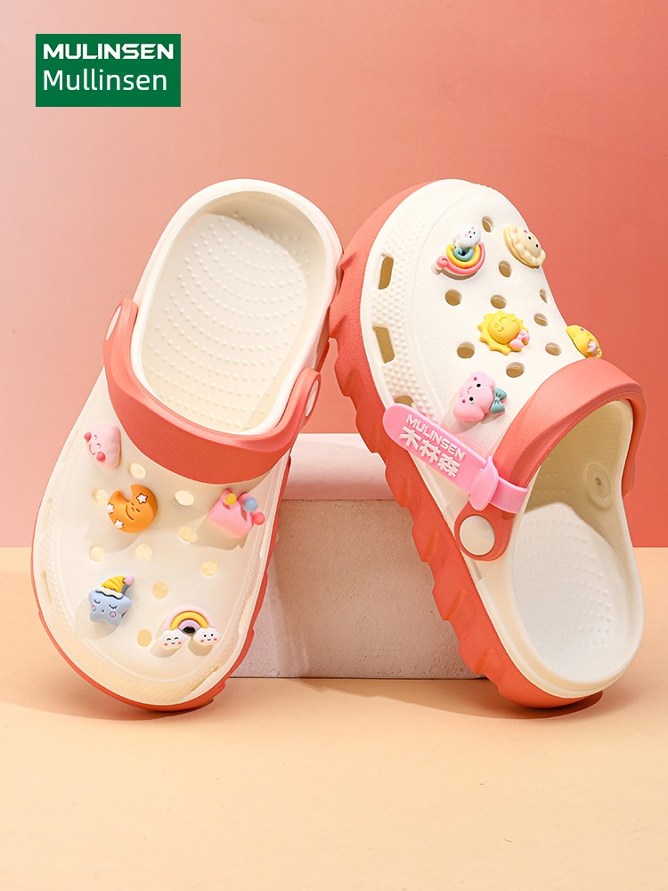 Mlskms-Vautid Girl Hole Shoes New Arrival Outdoor Non-Slip Kids Slippers Cherry Blossom Sandals Baby Girl Beach Shoes — 4