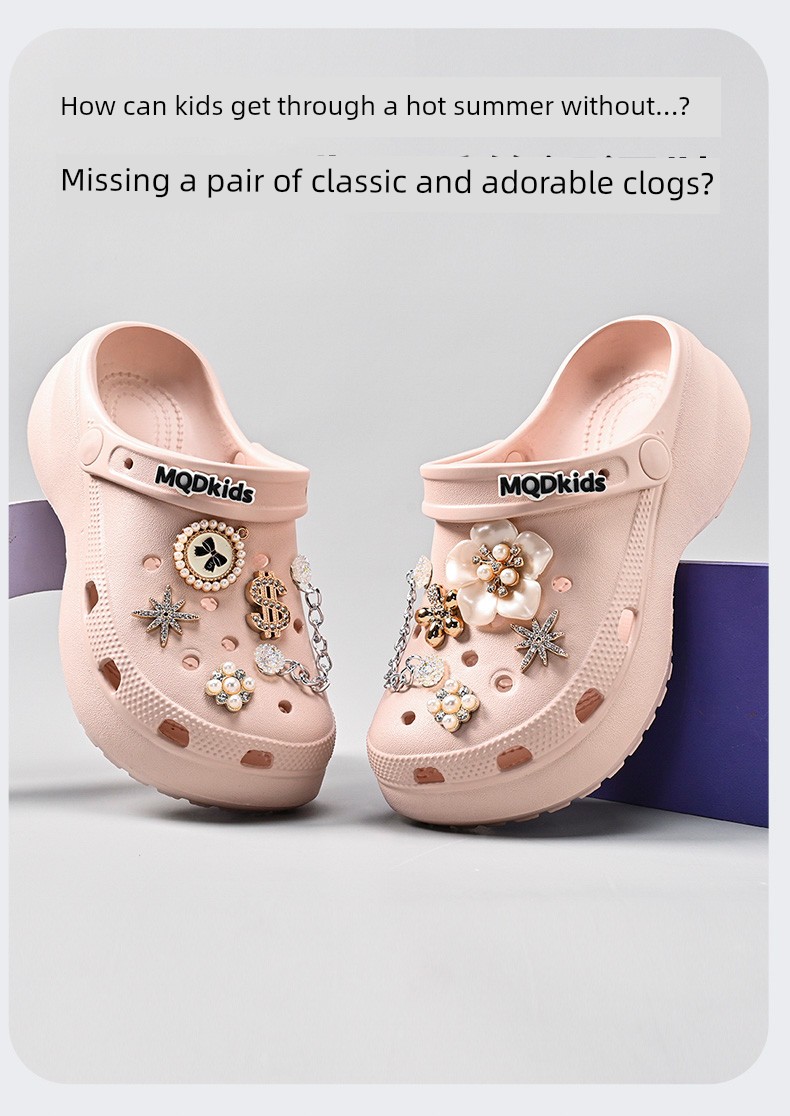 Mqd Children's Clogs for Girls, Summer Princess Slippers with a Soft, Squishy Feel, Non-Slip for Home Bathroom Use — 10