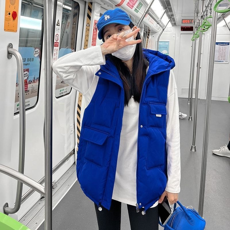 Hooded Autumn and winter clothes Hot money Foreign style Down cotton Vest