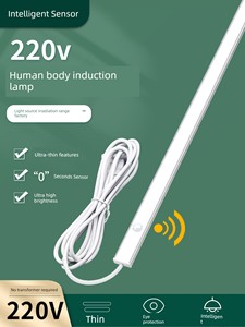 220V Ultra-Thin Plug-in Led Infrared Sensor Lamp Entry Door Hallway Shoe Cabinet Door Induction Wardrobe Open the Door