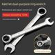 Huafeng Ju Arrow, Chrome Vanadium Steel Dual-purpose Ratchet Wrench, Open Plum Blossom Fixed Ratchet Wrench Quick Wrench Tool