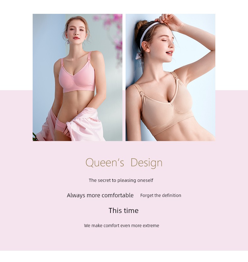 October Queen Nursing Bra for Women, Special for Pregnancy and Postpartum Breastfeeding, Anti-Sagging, Gathering, Sleep-Friendly, Seamless Maternity Bra — 4