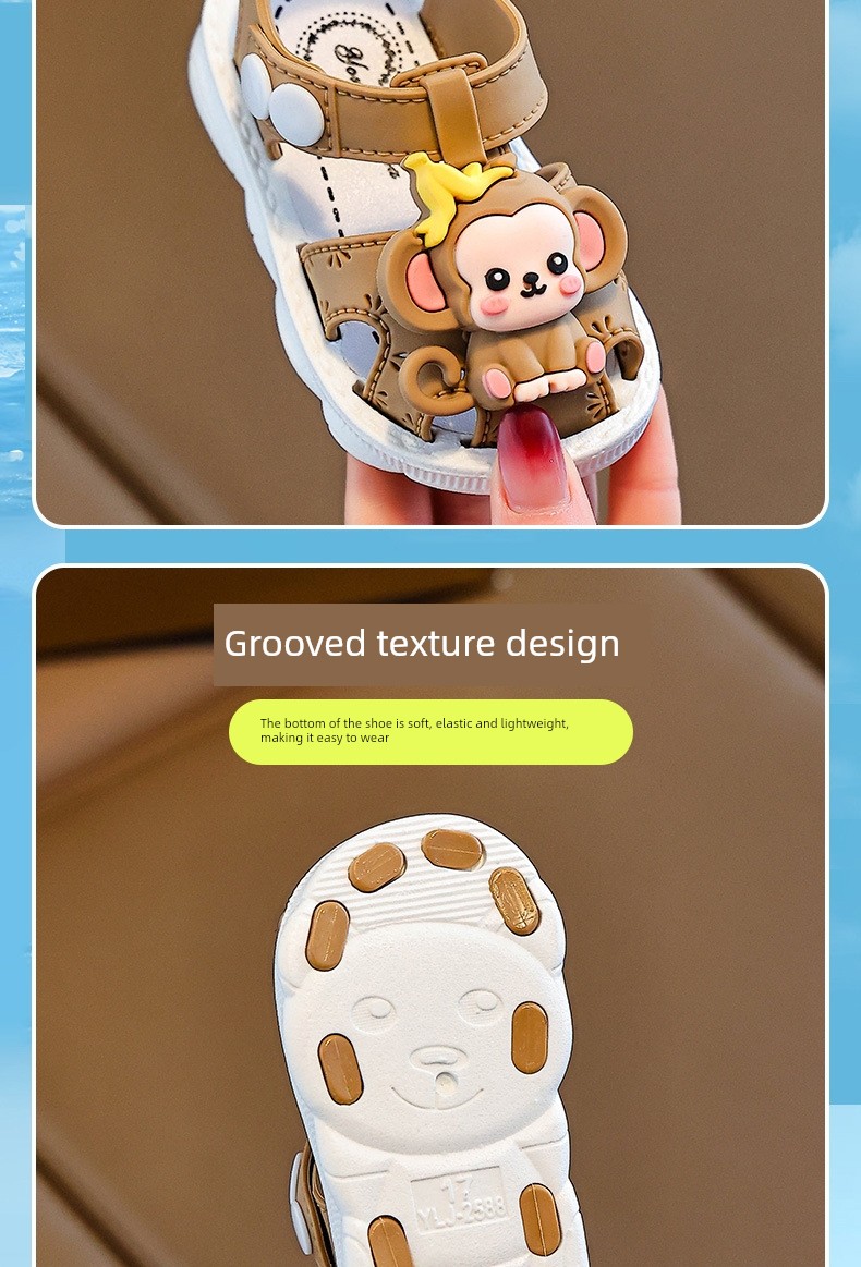 British Children's Sandals for Boys, Non-Slip and Odor-Resistant, for Girls Aged 0-1-3, Cartoon Closed-Toe Sandals Suitable for Water Activities — 7