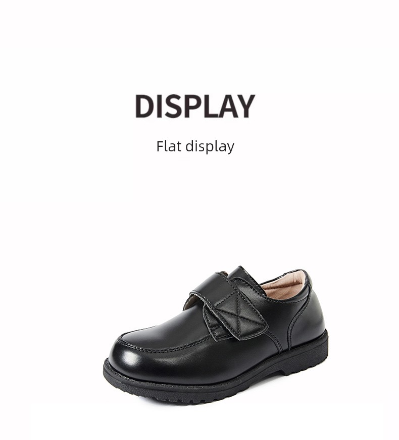 Boys' Leather Shoes 2026 Spring and Autumn New Style Black British Performance Shoes Single Shoes Soft Sole Children's Student Performance Shoes — 15