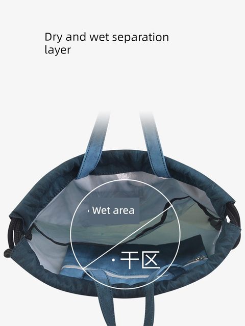 Beach wet and dry waterproof swimming bag drawstring backpack men's handbag women's fitness tying storage bag