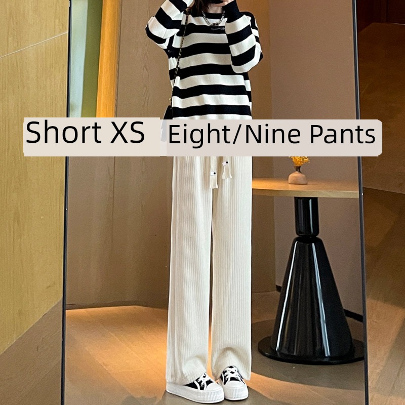 little chap corduroy Wide leg pants female 2022 Autumn and winter new pattern High waist easy Show thin chenille  Straight cylinder Mopping pants