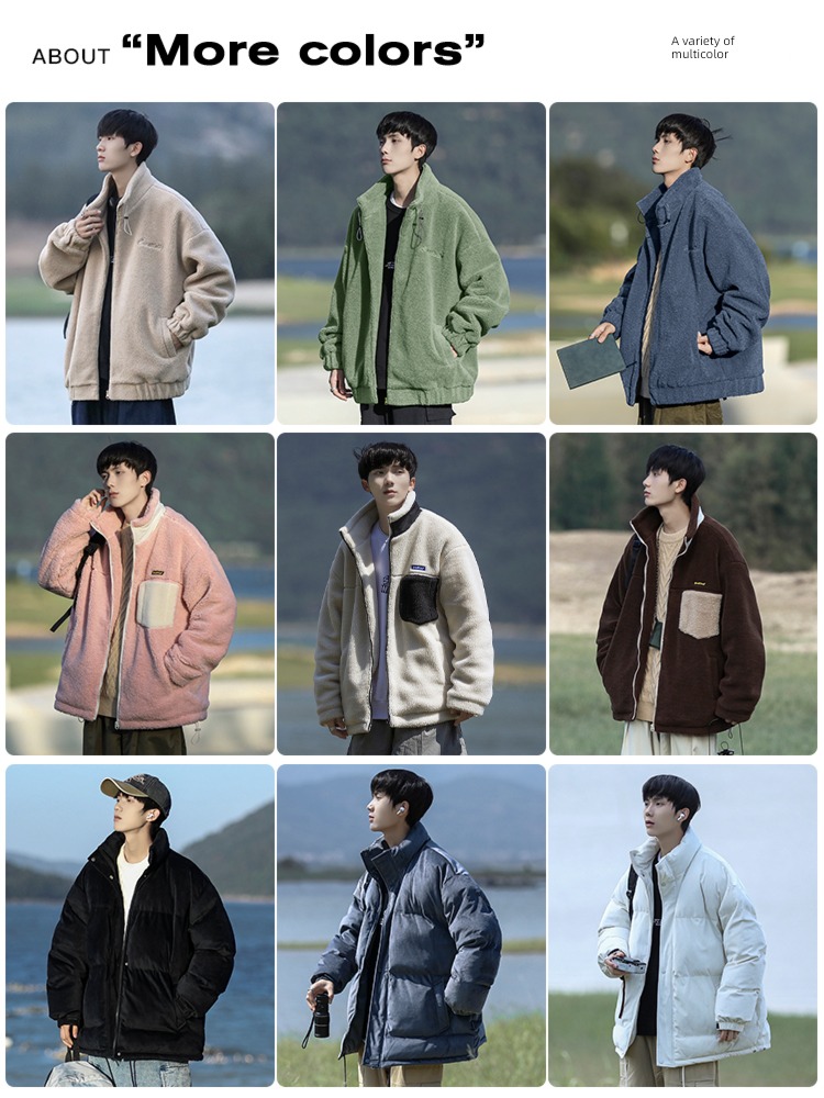 boy Lamb cashmere Autumn and winter Jacket jacket loose coat