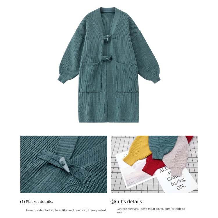 loose coat female Cardigan spring and autumn Korean version Retro Thin money sweater