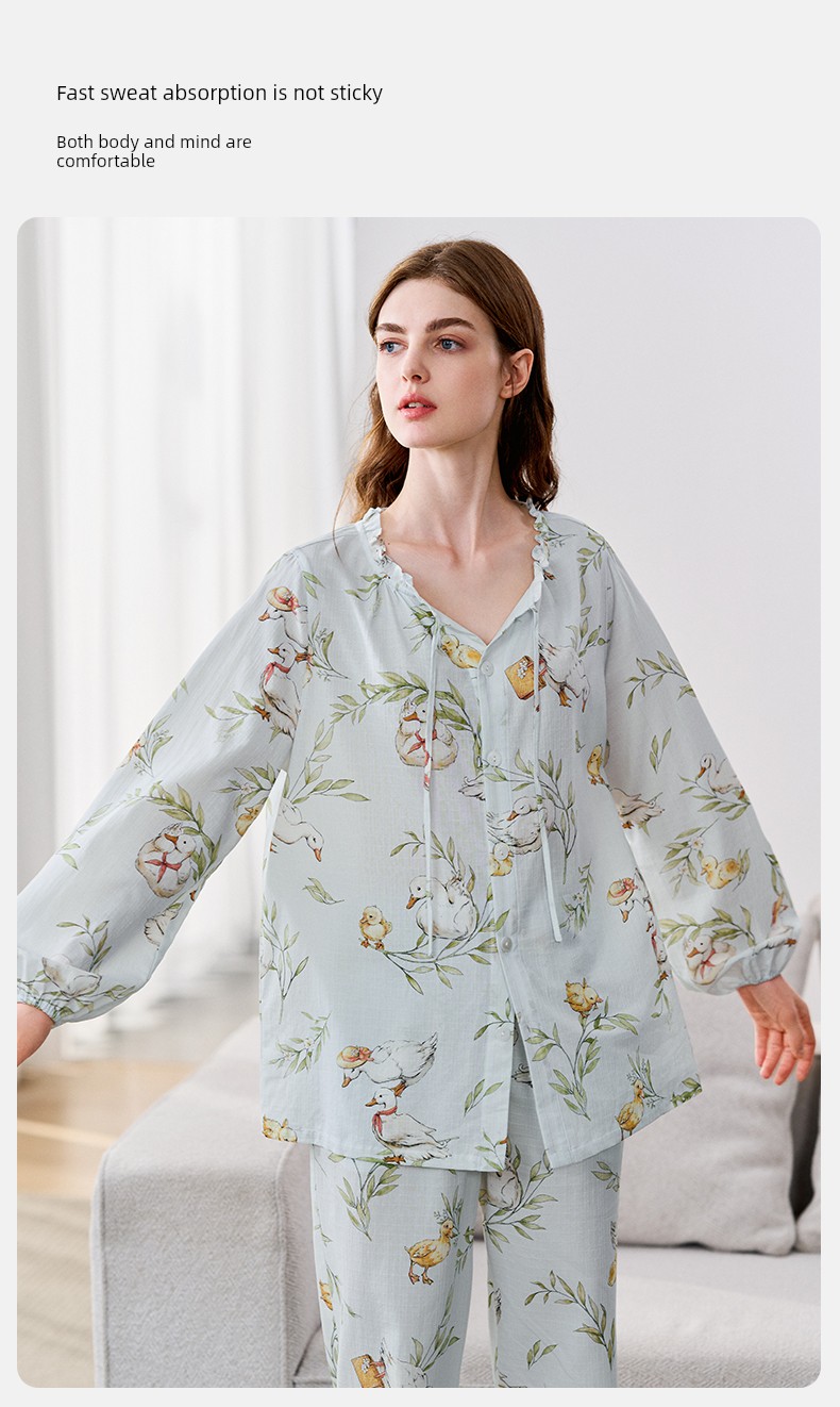 Qixi Spring Autumn Maternity Pajama Suit Confinement Clothing — 12