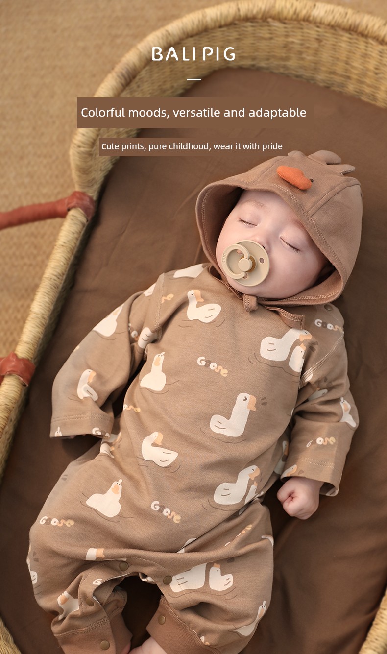 Baby Jumpsuit Pure Cotton Autumn Outfit for Boys, Spring and Autumn Outdoor Wear for Girls, All-Season Toddler Romper, 100-Day Baby Clothes — 13