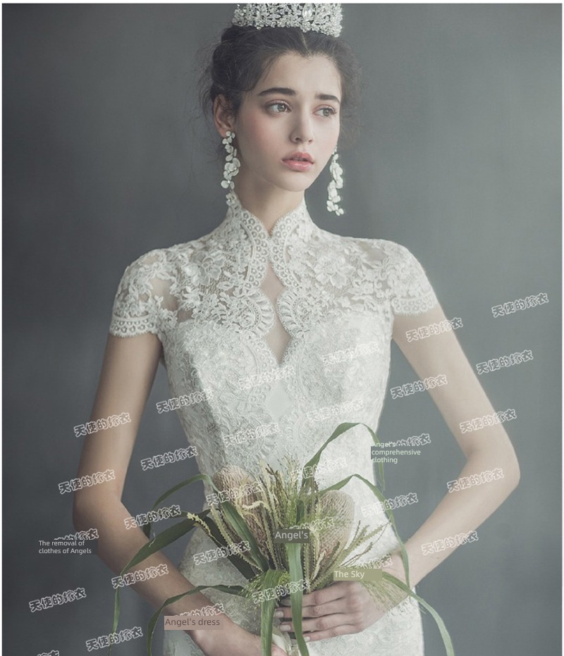 dream fish tail bride light Wedding dress full dress w820 Lace