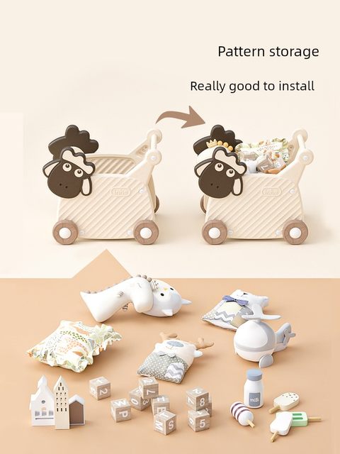 Bobo Sheep Cart Snack Storage Cart Children's Toy Storage Rack Storage Box Large Capacity Baby Storage Rack