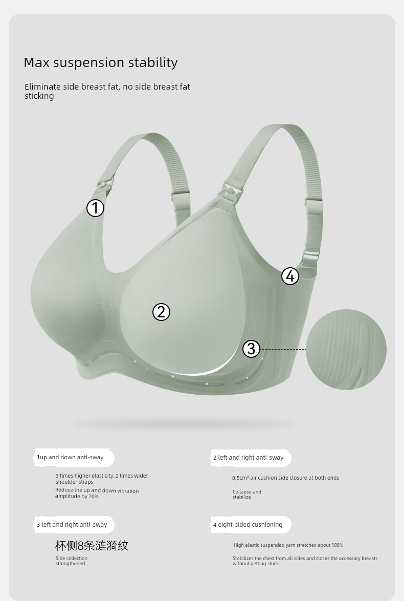 Qianxi Suspension Anti-Gravity Big Chest Special Maternity Breastfeeding Underwear Push up and Anti-Sagging Pregnancy Postpartum Max Bra — 8