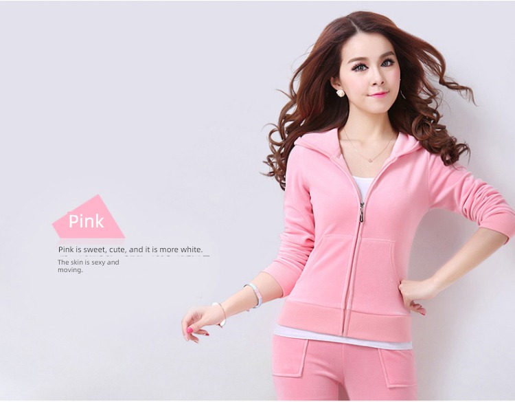 Gold wire velvet Athletic Wear suit female spring and autumn 2022 new pattern Fashion temperament Self-cultivation Big size Two Show thin tide