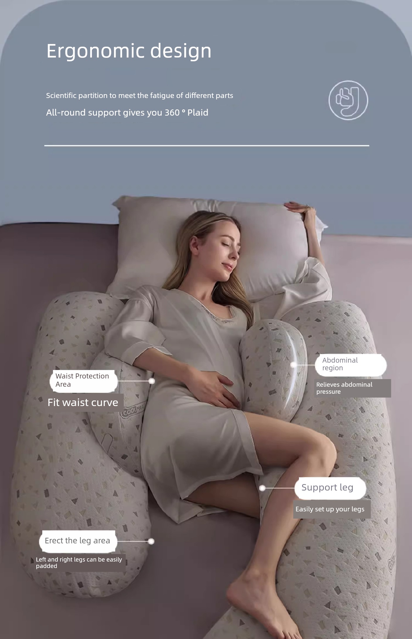 Side Pillow Pregnancy U-Shaped Sleeping Artifact Waist Support — 5