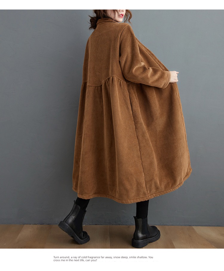 corduroy thickening easy leisure time Cardigan loose coat Windbreaker