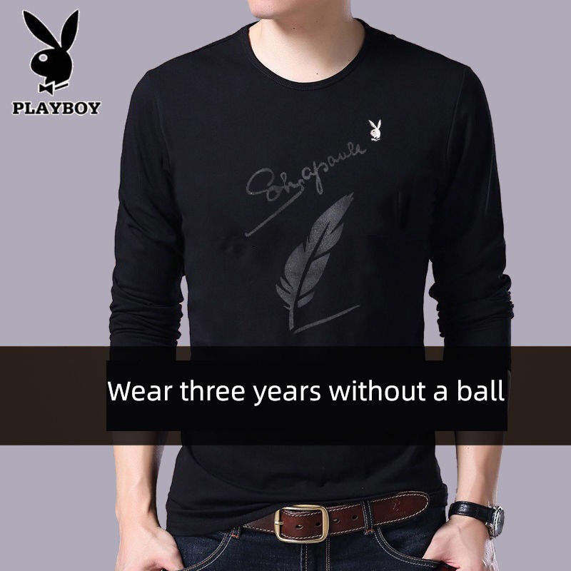 dandy Long sleeve T-shirt man 2022 Autumn clothes pure cotton Put on your clothes trend Undershirt Autumn clothes Big size men's wear