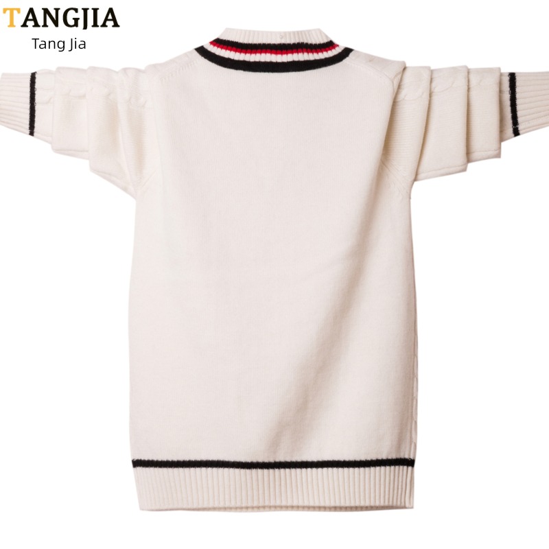 schoolboy V-neck Thickened section teenagers college cardigan