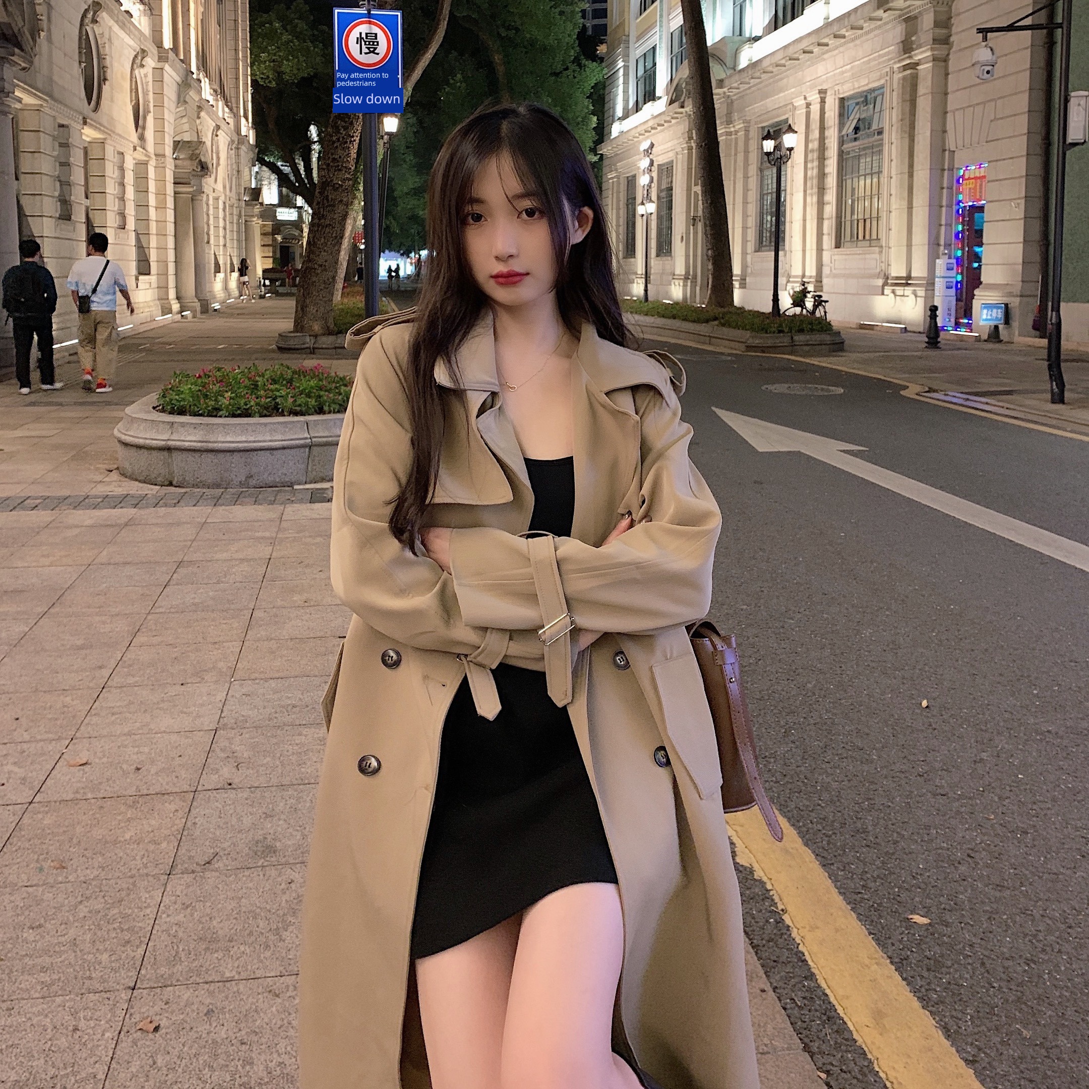 loose coat female Fat mm Medium and long term leisure time Windbreaker loose coat