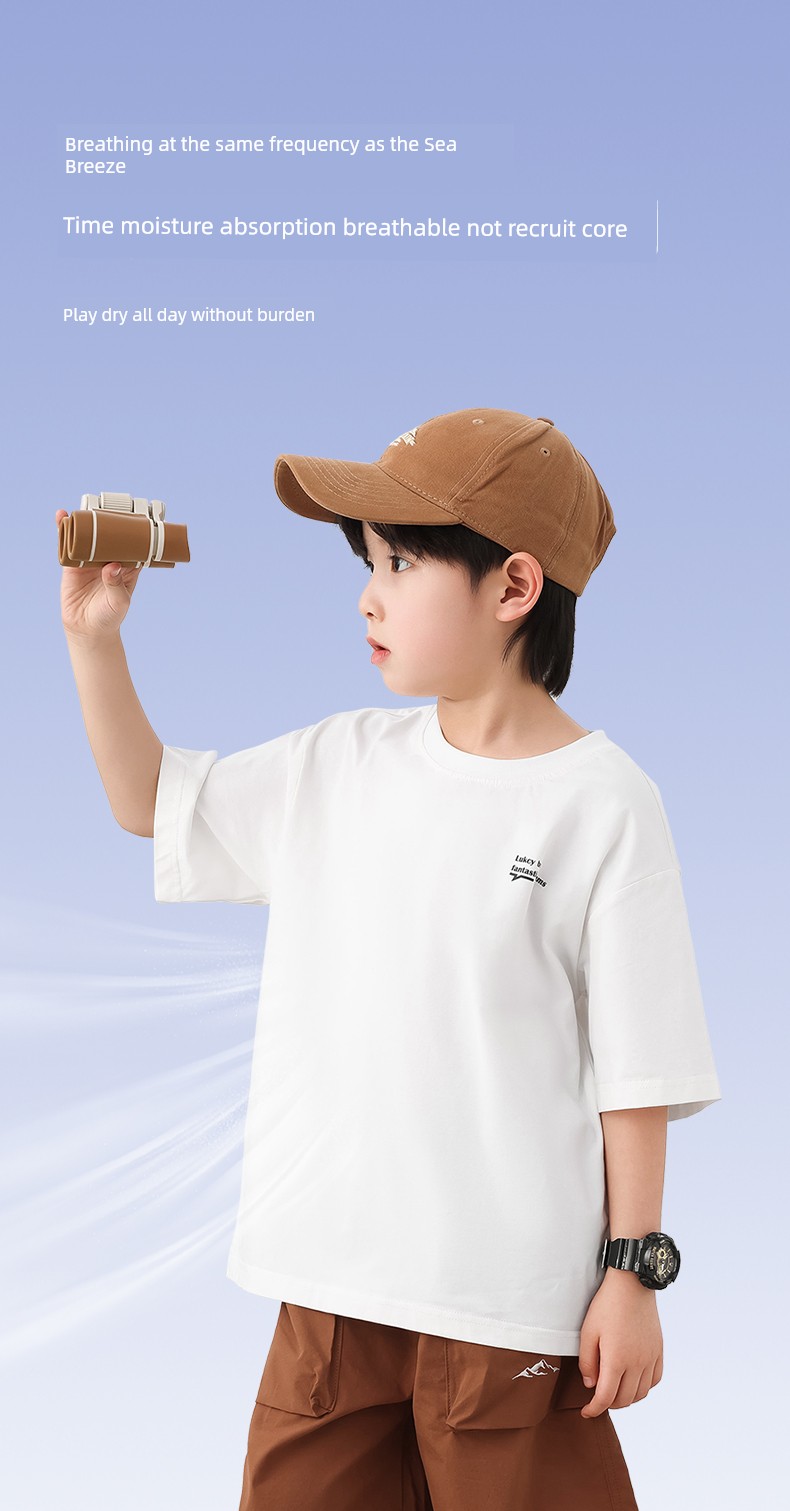 Zuoxi Children's Clothing Boys' T-Shirt Short-Sleeve Kids' Summer Top 2026 New Model Boys' Big Kids Summer Cool Half-Sleeve Shirt — 11