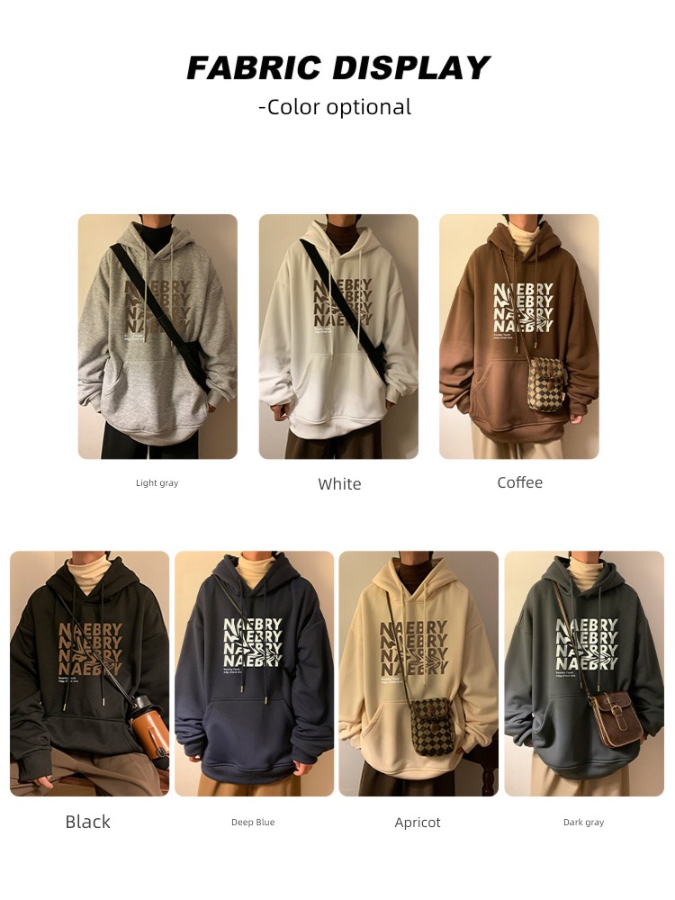 Autumn and winter thickening ins letter leisure time Hooded Sweater