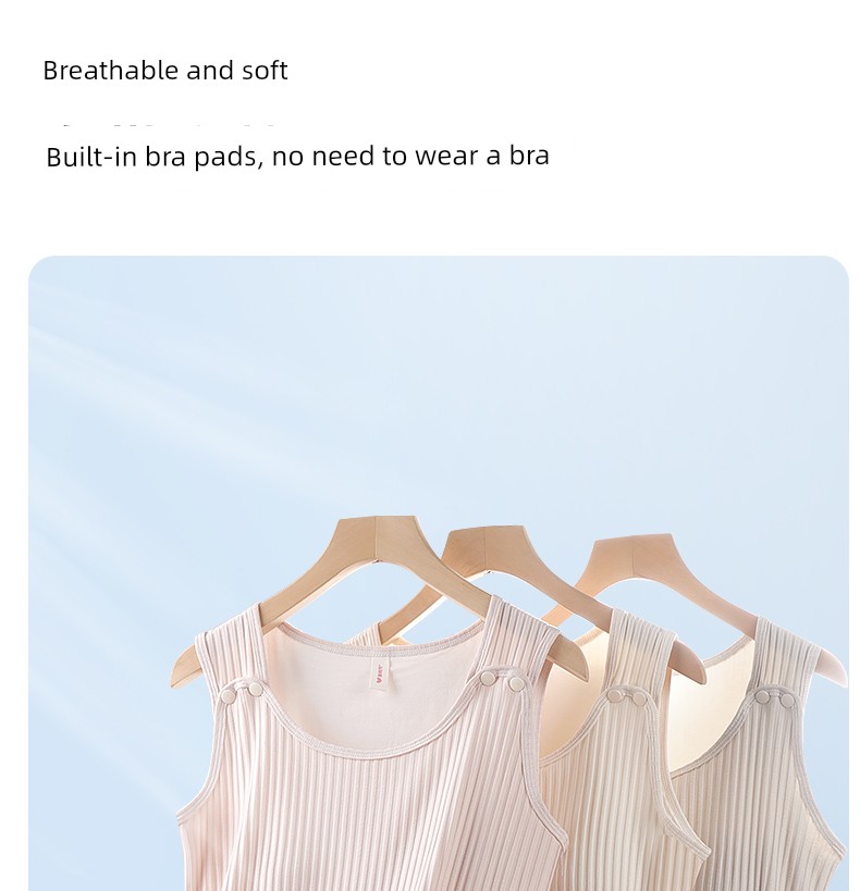 Fish Tail Design Covers the Body | Breathable Nursing Vest for Spring and Autumn, No Need to Wear a Bra, Suitable for Going Out, Postpartum Breastfeeding — 34