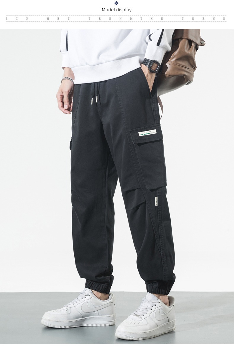 Lingrui easy Big size leisure time Broad leg Ruffian handsome Leggings