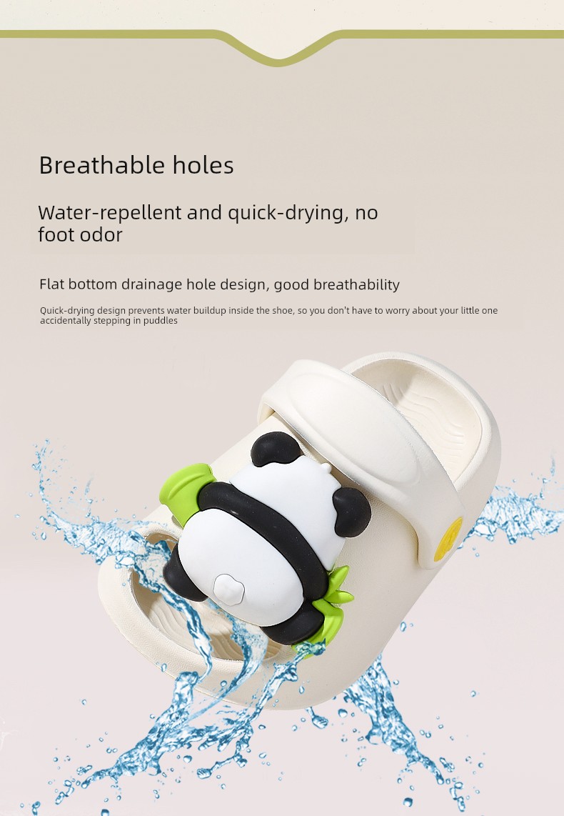 Little Panda Baby Slippers for Children, Boys and Girls, One and a Half Years Old, Summer, 1 to 3 Years Old, Toddlers, 2-Year-Olds, Indoor Non-Slip Slippers — 4