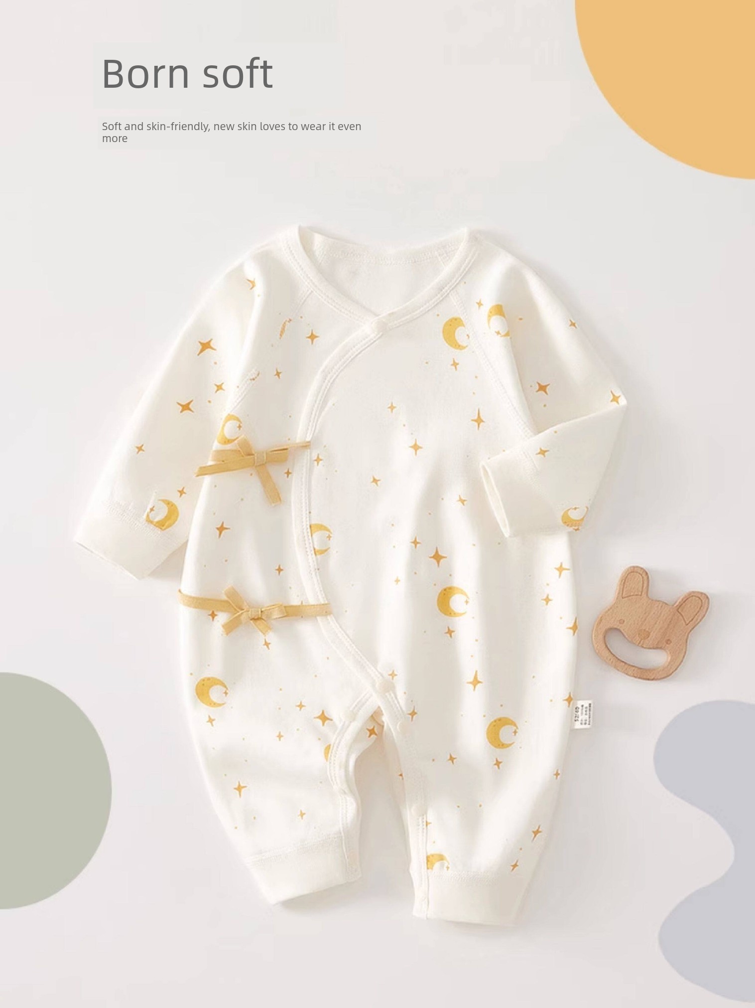 All-Cotton Newborn Monk-Style Clothing, Baby Clothes, Autumn Romper, Soft Long-Sleeve Sleepwear, Baby Jumpsuit, Two-Piece Set — 3