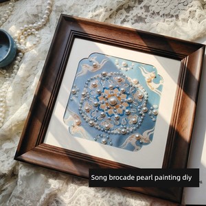 Intangible Cultural Heritage Chinese Style Handmade DIY Song Brocade Pearl Painting DIY Material Kit Mother's Day Activi