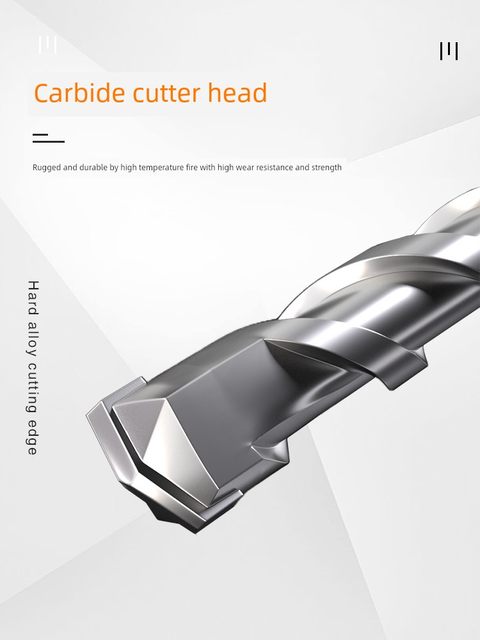 Extended impact drill bit square handle round handle electric hammer drill concrete cement through the wall four pits square head round head two pits