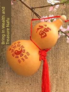 Natural Carved Open Gourd Pendant Chinese Knot Door-to-Door Living Room Hallway Ornaments Large Crafts Real Gourd
