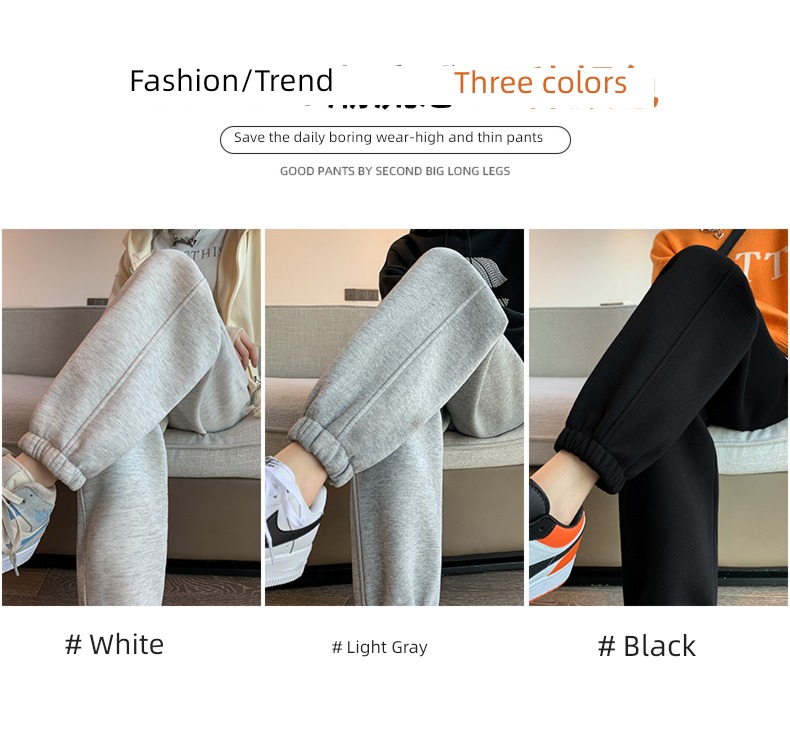 grey Autumn and winter easy keep warm thickening Sports pants