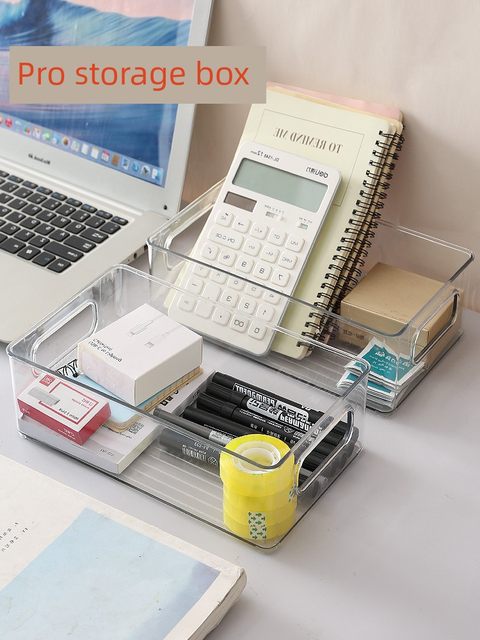 Desktop storage box Acrylic cosmetics snacks transparent basket Skin care products Facial mask Dormitory sorting storage rack