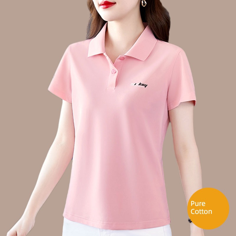 ma'am Short sleeve Show thin Self-cultivation Polo shirt Lapel T-shirt