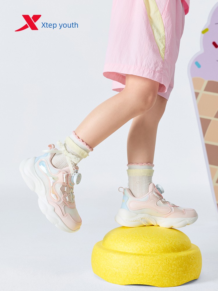 Xingyun | Xtep Girls' Shoes 2026 Spring and Autumn New Mesh Surface Kindergarten Baby Children's Casual Sports Shoes for Girls — 4