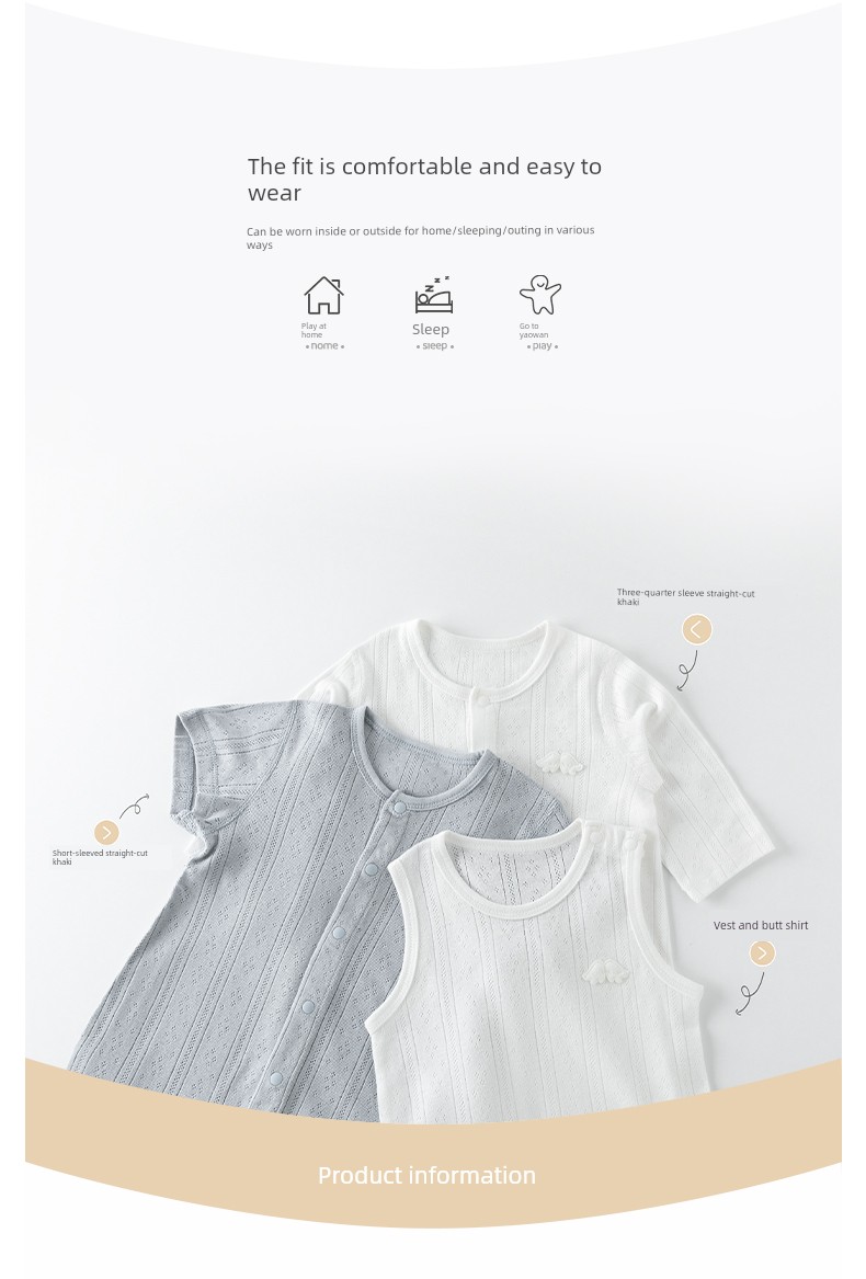 Baby Vest Romper Summer Thin Sleeveless Unisex Baby Triangle Romper Pure Cotton Newborn Onesie — 7
