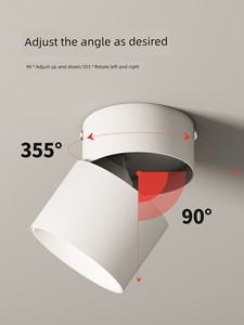 Adjustable Angle Led Downlight Spotlight Surface-Mounted Foldable No-Drill Recessed Light for Living Room Background Wal