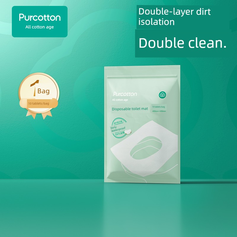 Purcotton Disposable Toilet Mat Full Coverage Tourism Maternal Postpartum Paper Toilet Seat Cover Toilet Seat Paper 10 Pieces — 2